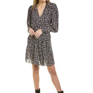 ISABEL MARANT ETOILE Arone Printed Mini Dress Ecru Black FR 40 US 8 -90%OFF